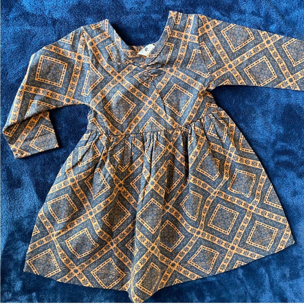 Kate Quinn Brown Tan Pleated Buttoned Sundress